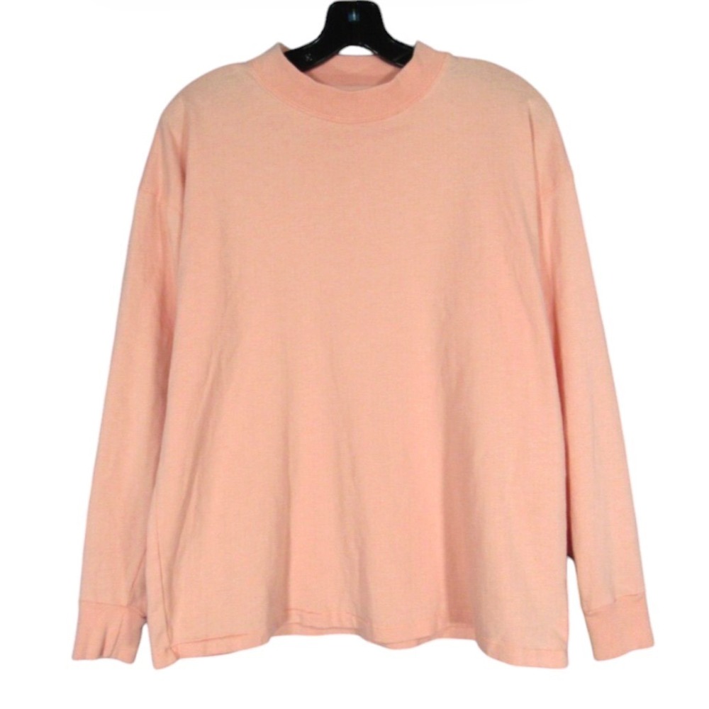 BDG Urban Outfitters PINK BOXY FIT CREW NECK Long Sleeve PULLOVER T-Shirt Top S